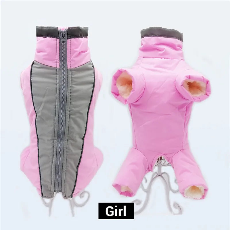 Waterproof Winter Dog Jumpsuit – Warm Reflective Coat for Small Dogs