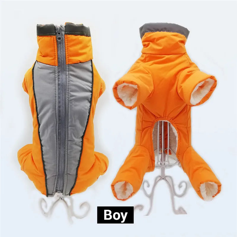 Waterproof Winter Dog Jumpsuit – Warm Reflective Coat for Small Dogs