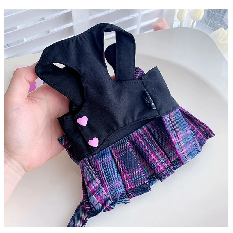 Princess Bow Dog Harness Dress with Leash – Purple & Pink