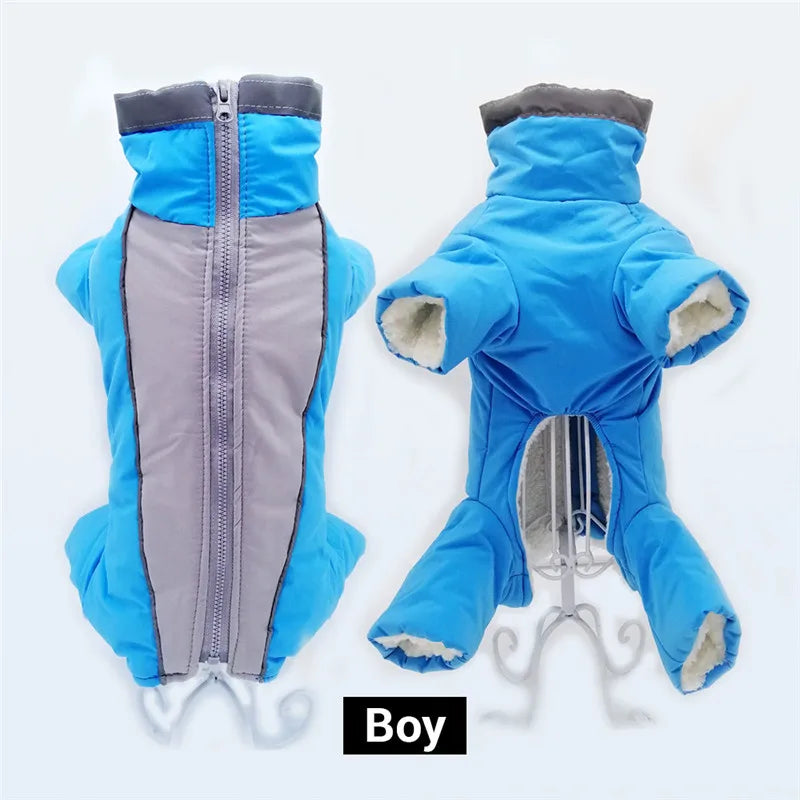 Waterproof Winter Dog Jumpsuit – Warm Reflective Coat for Small Dogs