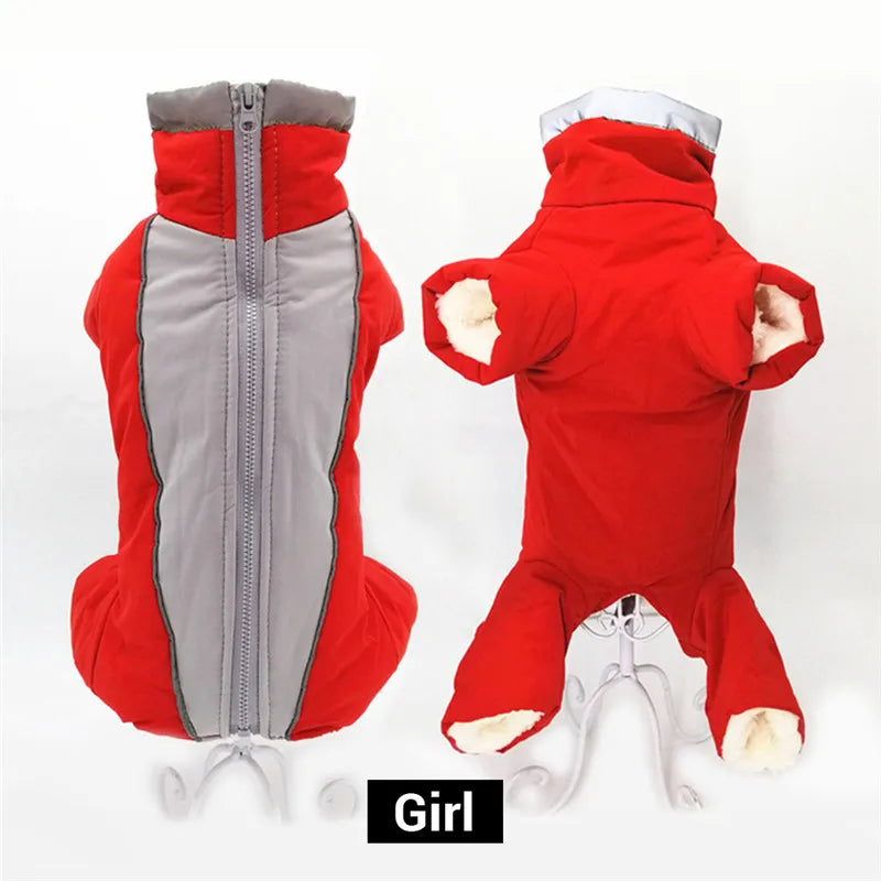 Waterproof Winter Dog Jumpsuit – Warm Reflective Coat for Small Dogs