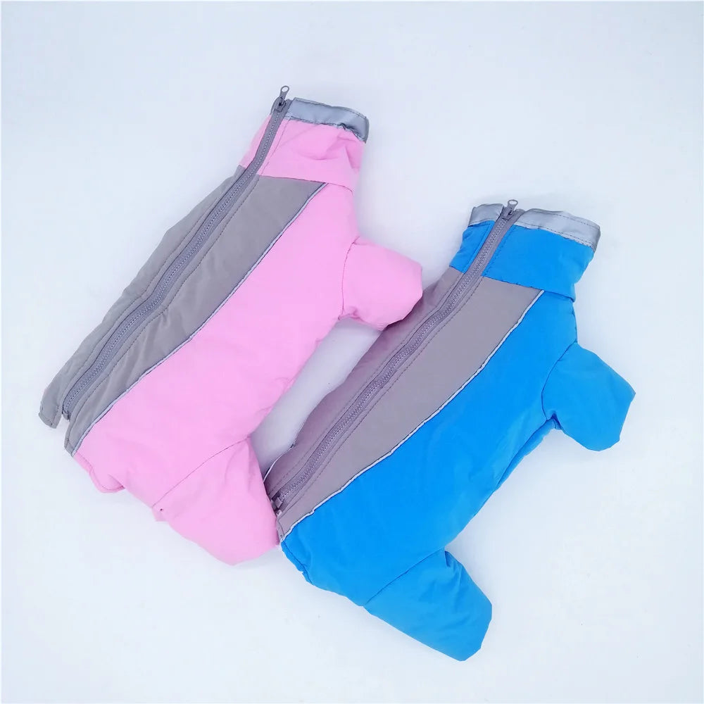 Waterproof Winter Dog Jumpsuit – Warm Reflective Coat for Small Dogs