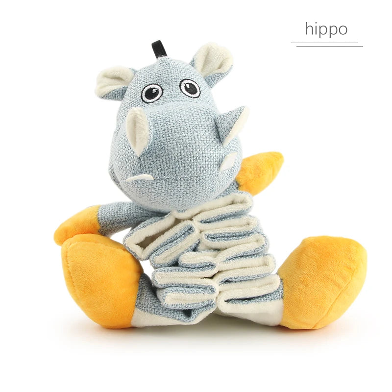 Slow Feeder Plush Dog Toy – Koala, Kangaroo, Hippo Design