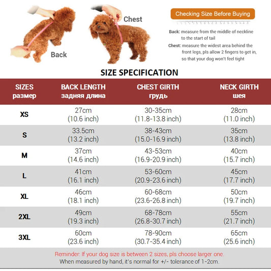 Thick Fleece Winter Dog Jacket – Reflective & Adjustable Coat