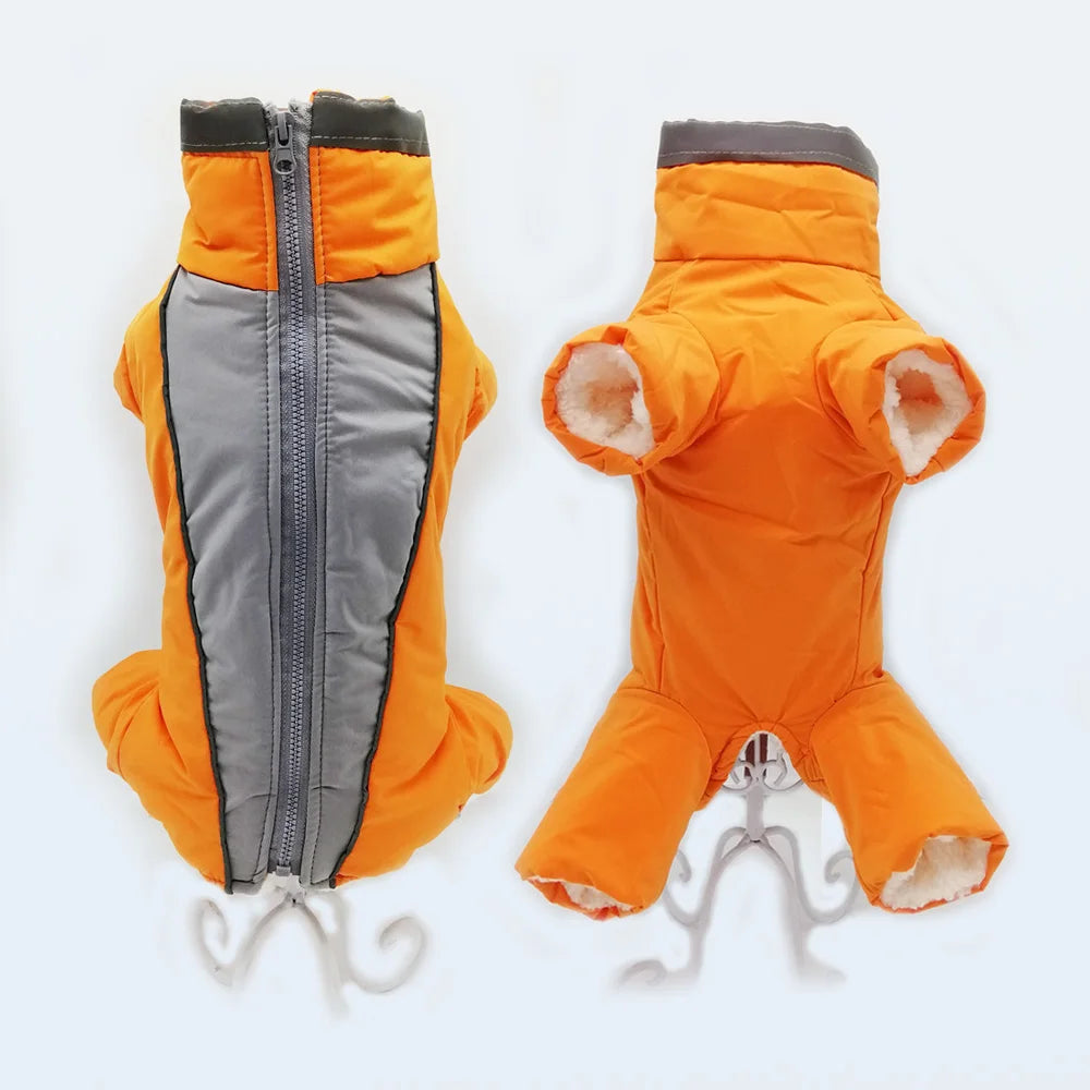 Waterproof Winter Dog Jumpsuit – Warm Reflective Coat for Small Dogs