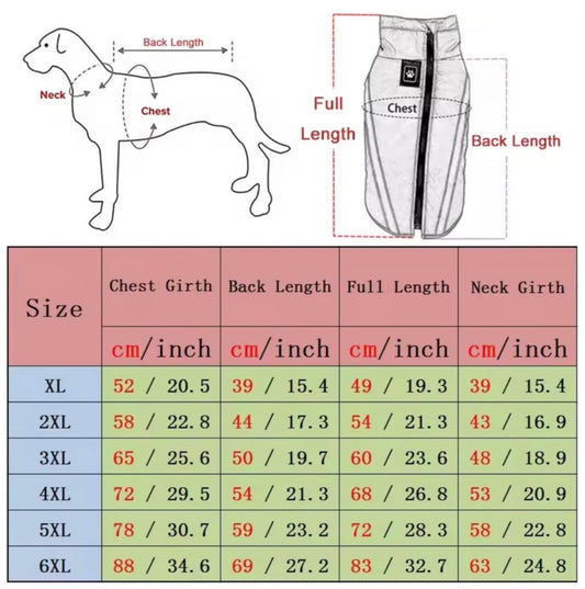 Waterproof Reflective Winter Dog Jacket for Large Breeds