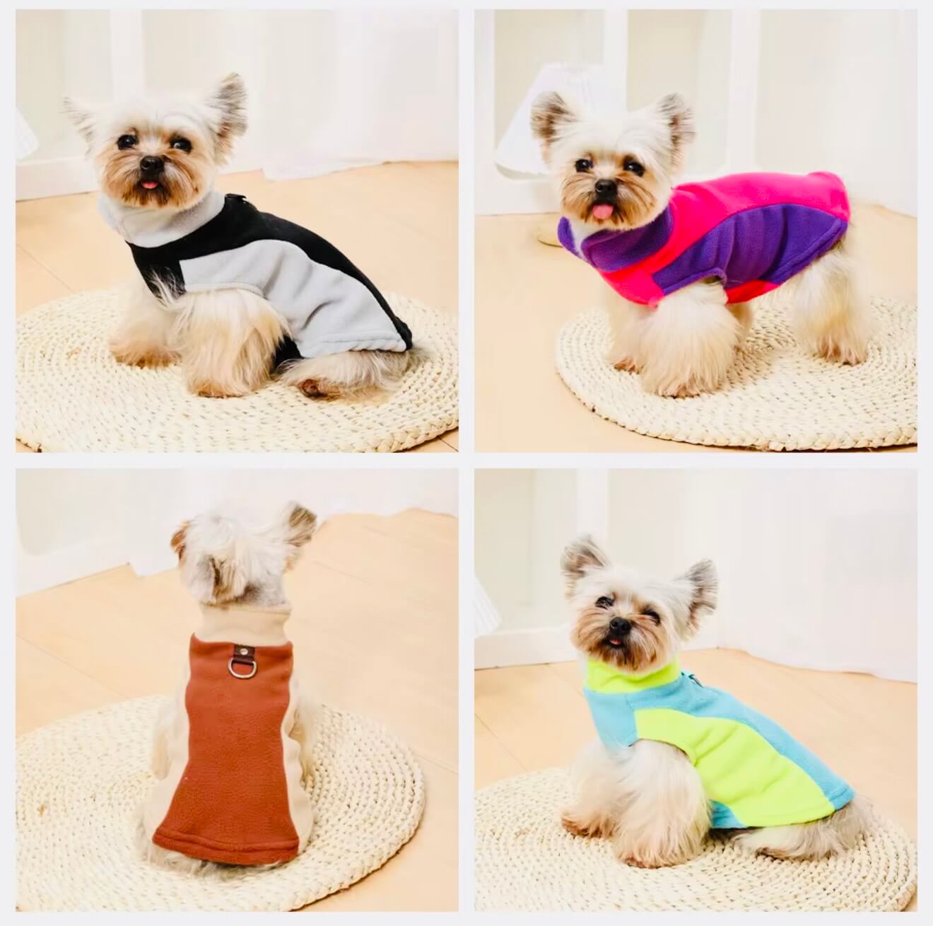 Winter Fleece Dog Jacket Vest with D-Ring – Small Dogs & Cat