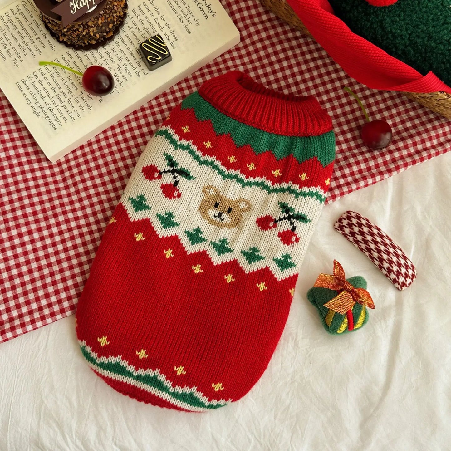 Striped Warm Dog Sweater – Cozy Winter Outfit for Small Dogs