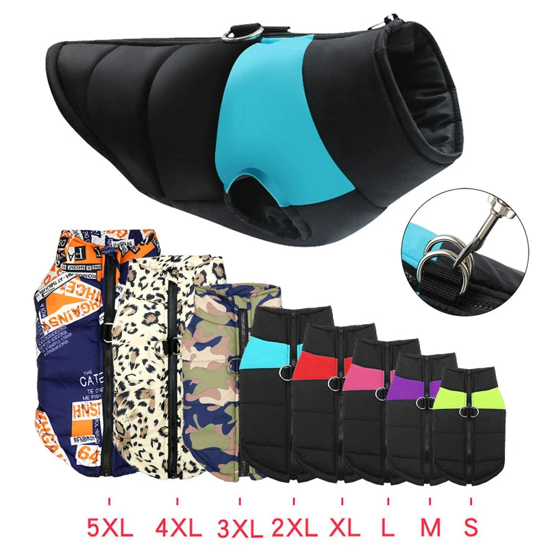 Waterproof Padded Dog Jacket - Winter Zipper Vest for Dogs