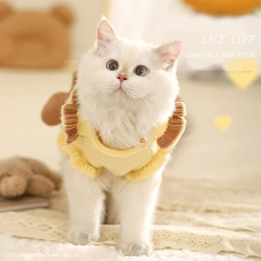 Cute Winter Cat Dress – Warm Autumn/Winter Pet Outfit