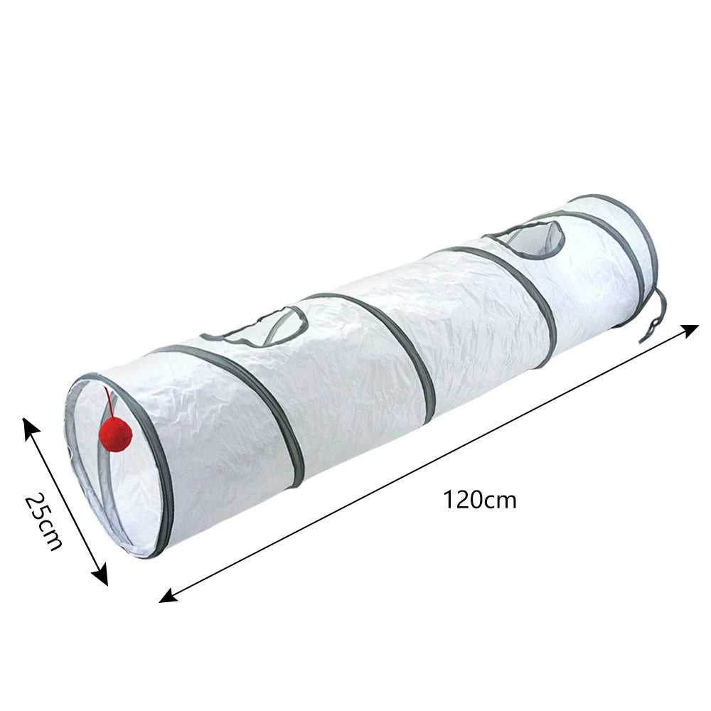 Foldable Cat Tunnel Toy - Interactive Tube for Cats & Rabbits