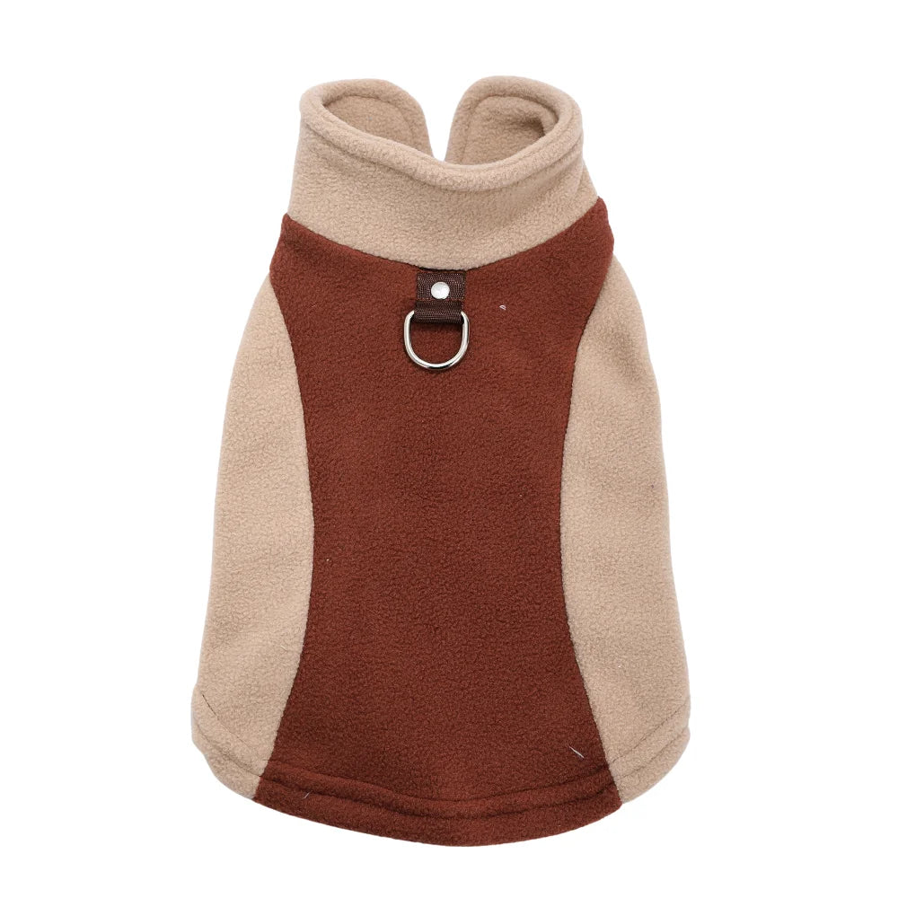 Winter Fleece Dog Jacket Vest with D-Ring – Small Dogs & Cat