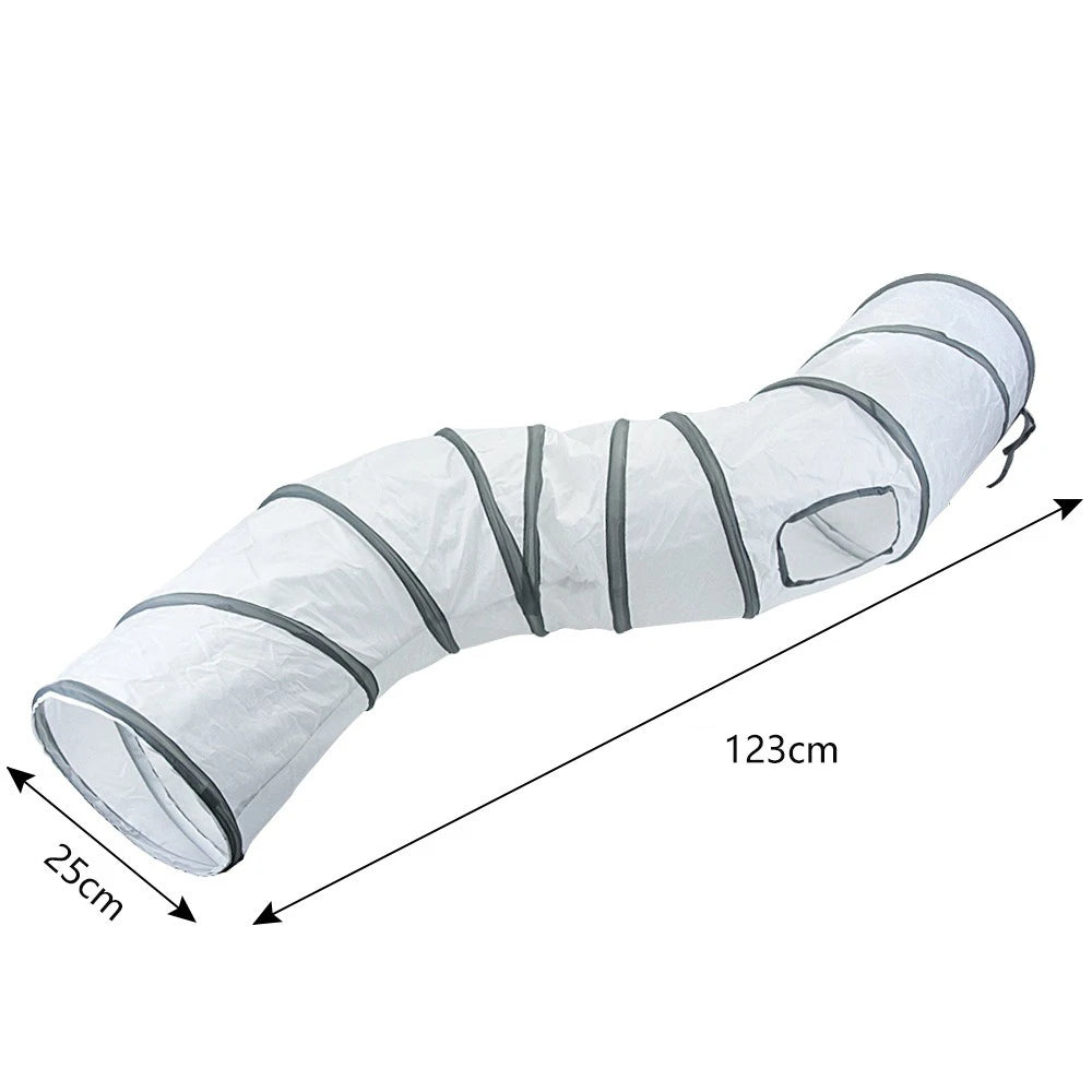 Foldable Cat Tunnel Toy - Interactive Tube for Cats & Rabbits
