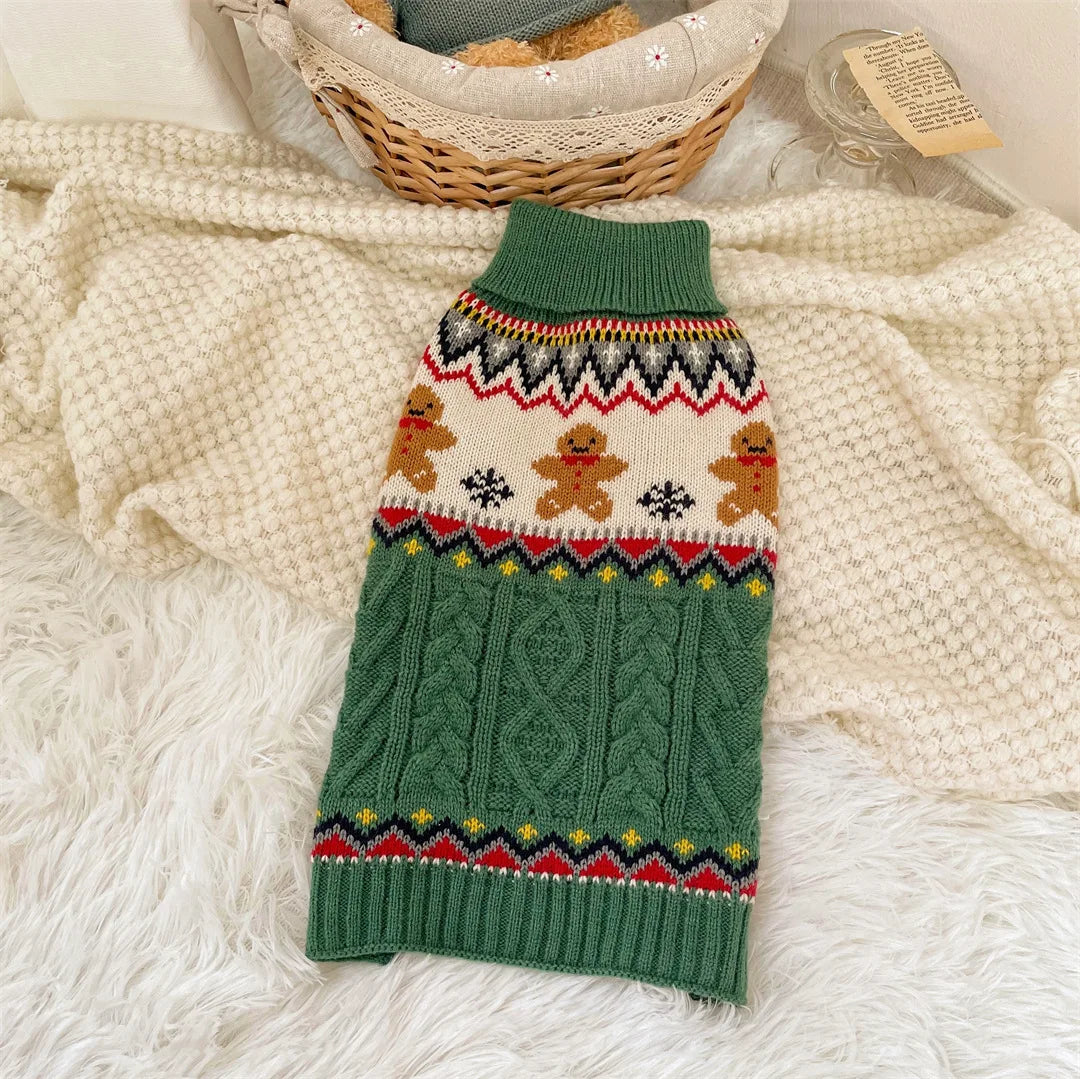 Striped Warm Dog Sweater – Cozy Winter Outfit for Small Dogs