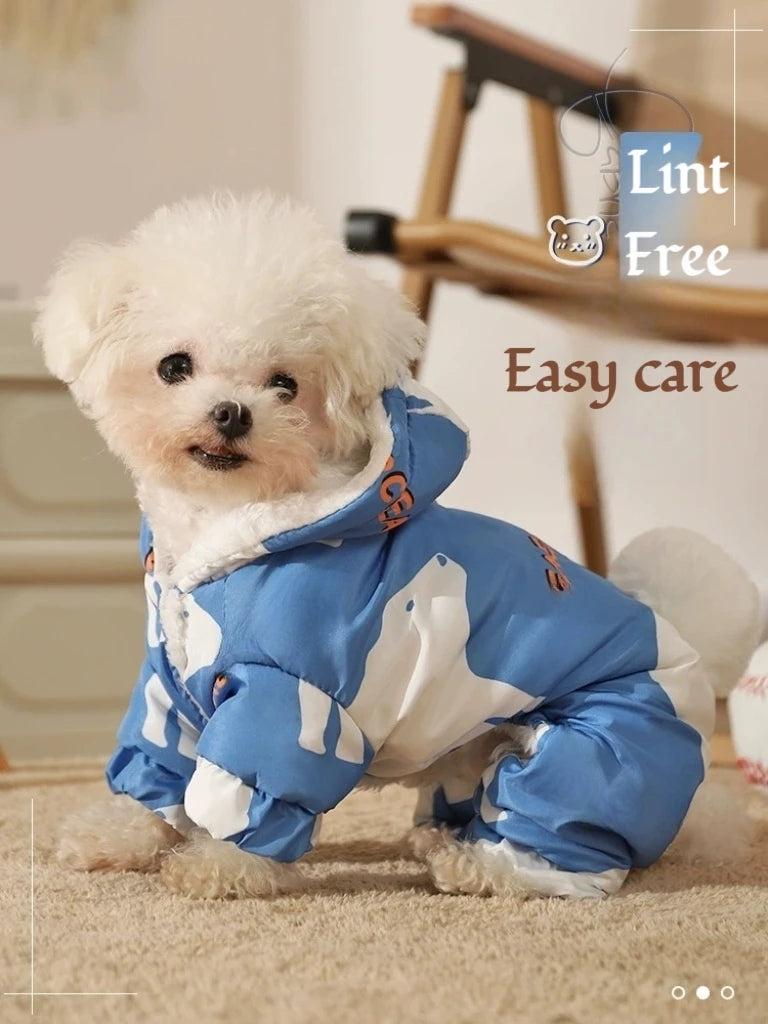 Waterproof Dog Winter Jumpsuit – Warm Cotton Four-Legged Coat