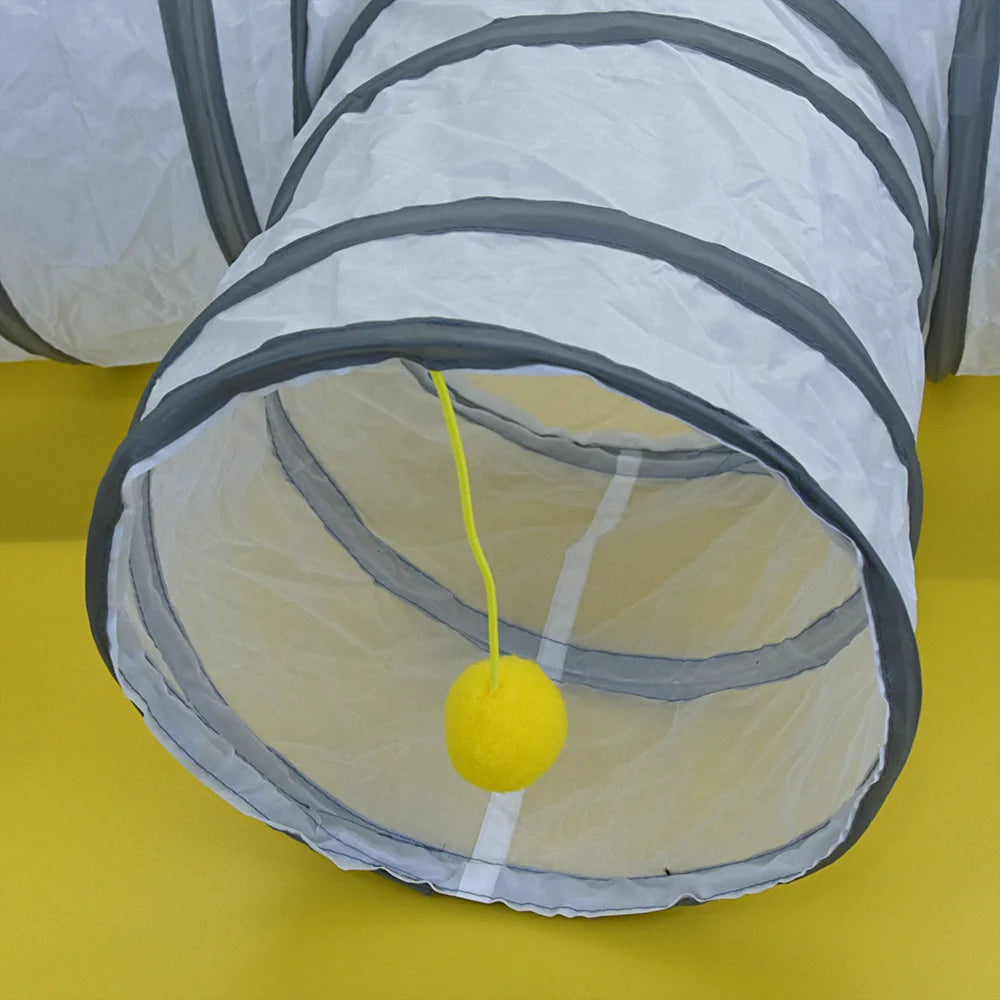 Foldable Cat Tunnel Toy - Interactive Tube for Cats & Rabbits
