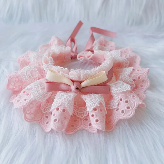 Bowtie Lace Collar - Adjustable Pet Bibs & Bandanas