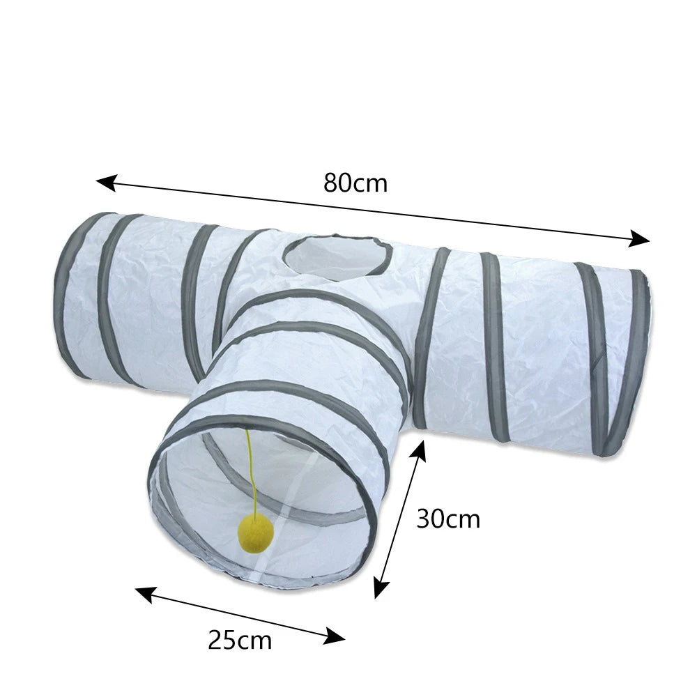 Foldable Cat Tunnel Toy - Interactive Tube for Cats & Rabbits
