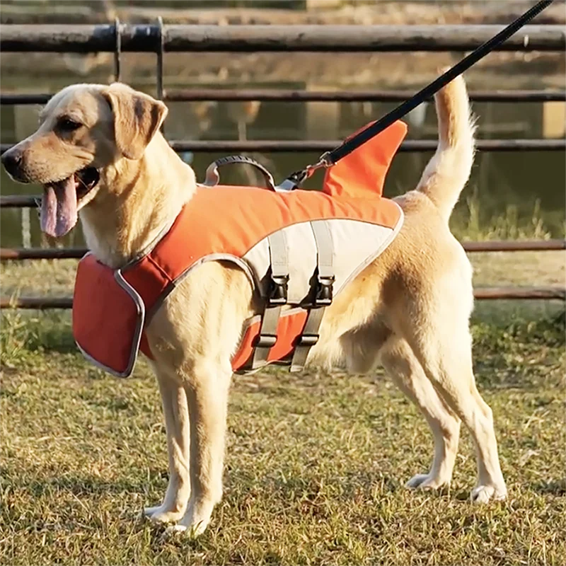 Shark Fin Dog Life Jacket – Adjustable Summer Swim Vest for Dogs