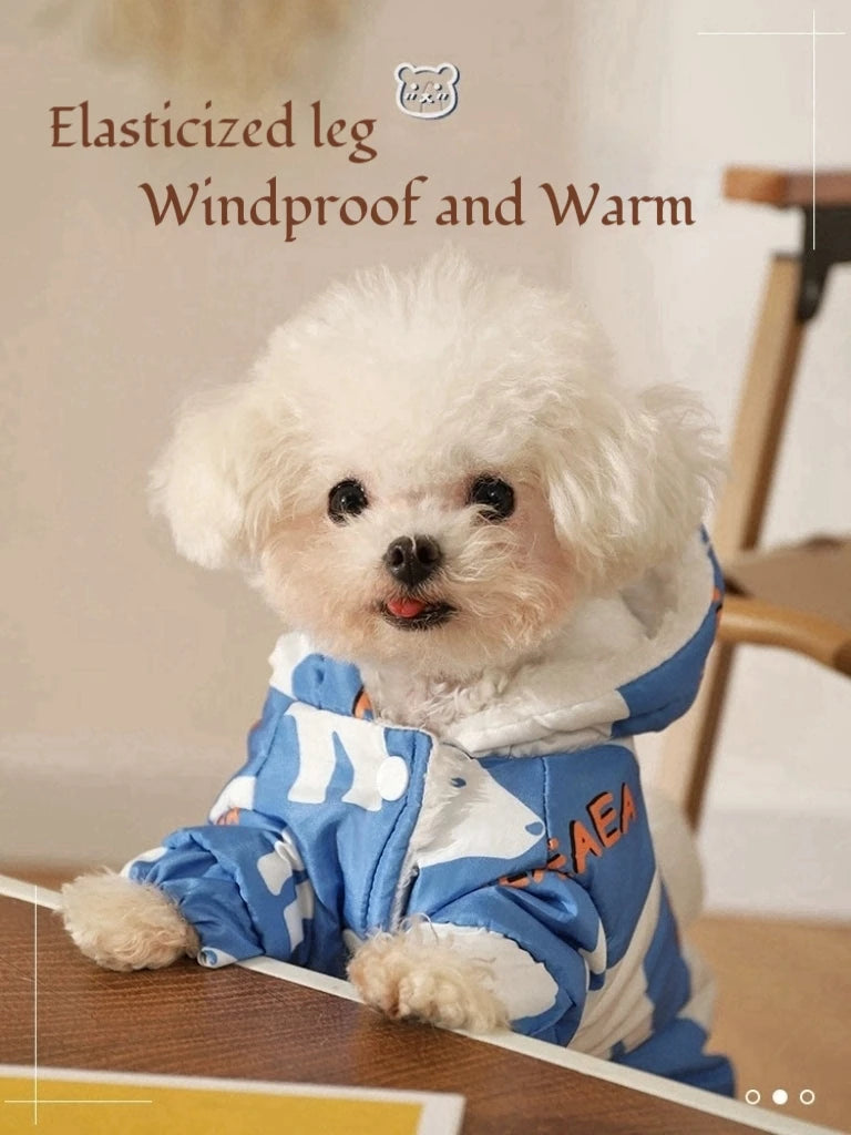 Waterproof Dog Winter Jumpsuit – Warm Cotton Four-Legged Coat