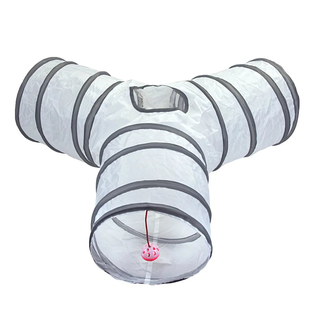 Foldable Cat Tunnel Toy - Interactive Tube for Cats & Rabbits