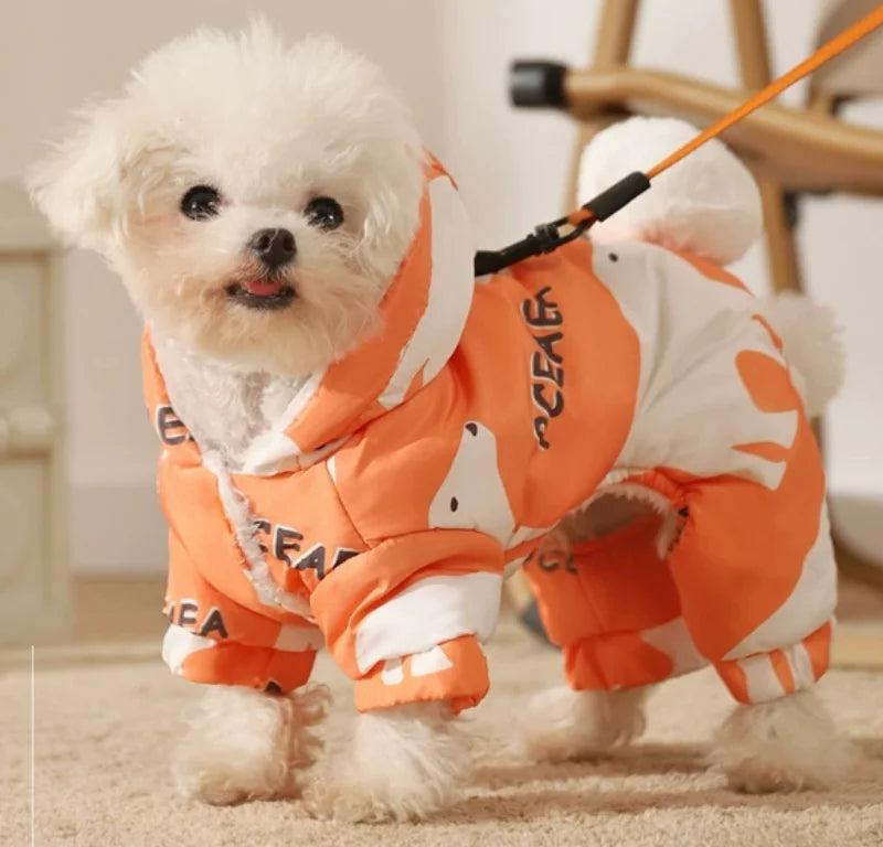 Waterproof Dog Winter Jumpsuit – Warm Cotton Four-Legged Coat