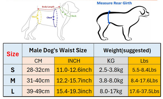 3-Pack Washable Male Dog Diapers – Reusable Belly Bands for Dogs