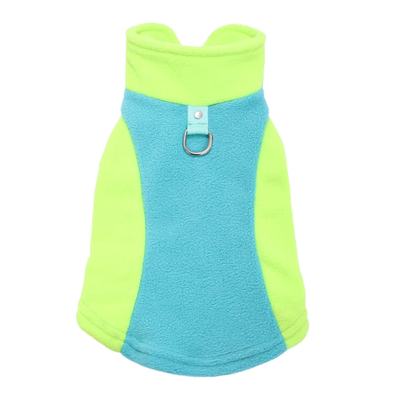 Winter Fleece Dog Jacket Vest with D-Ring – Small Dogs & Cat