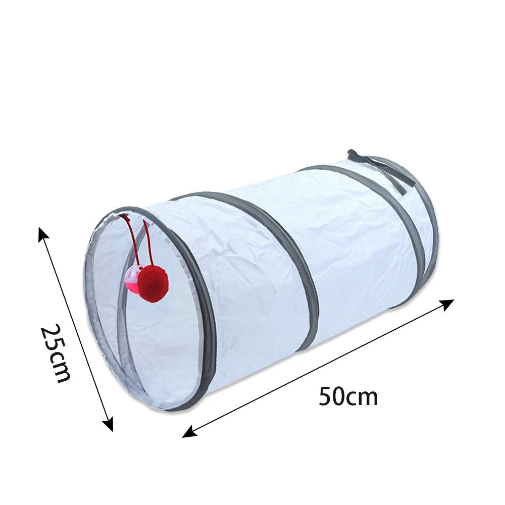 Foldable Cat Tunnel Toy - Interactive Tube for Cats & Rabbits