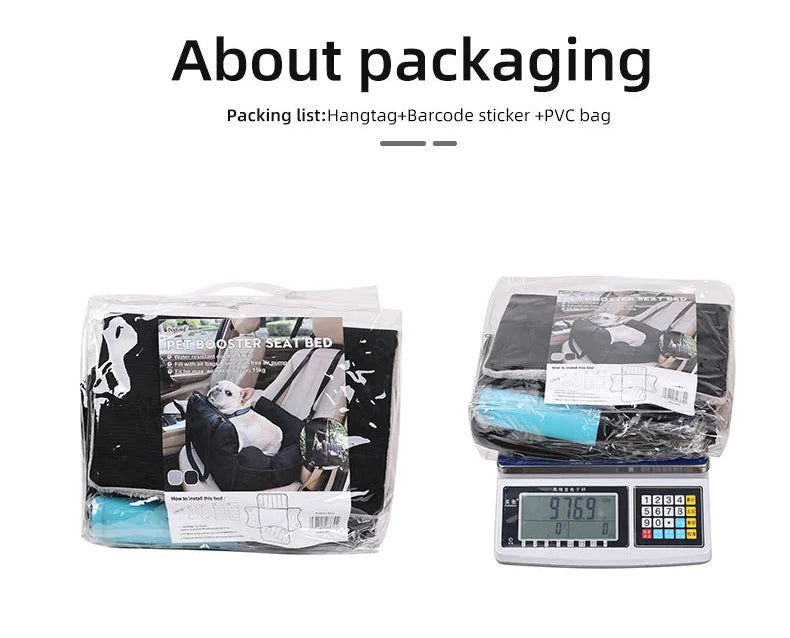 Inflatable Dog Car Seat Bed – Portable Booster for Small Pets