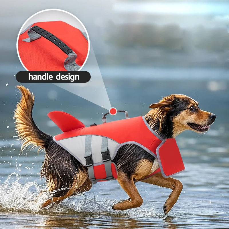 Shark Fin Dog Life Jacket – Adjustable Summer Swim Vest for Dogs