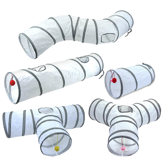 Foldable Cat Tunnel Toy - Interactive Tube for Cats & Rabbits