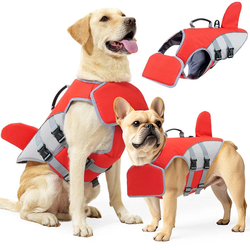 Shark Fin Dog Life Jacket – Adjustable Summer Swim Vest for Dogs