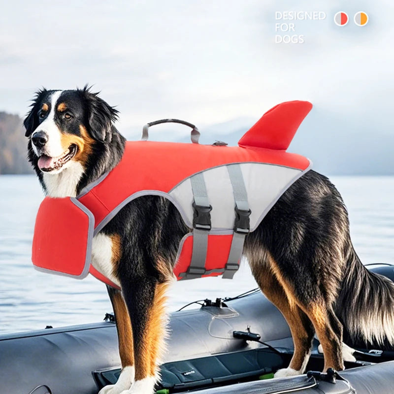 Shark Fin Dog Life Jacket – Adjustable Summer Swim Vest for Dogs