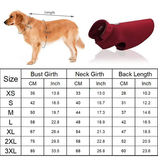 Cozy Fleece Dog Jacket – Warm Winter Coat for All Sizes