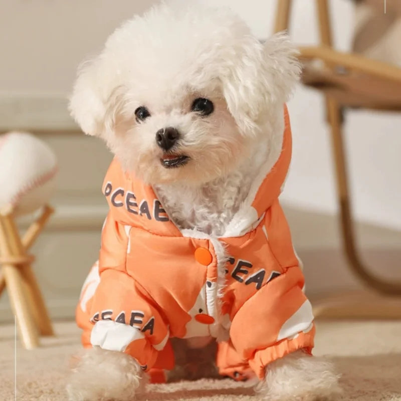 Waterproof Dog Winter Jumpsuit – Warm Cotton Four-Legged Coat