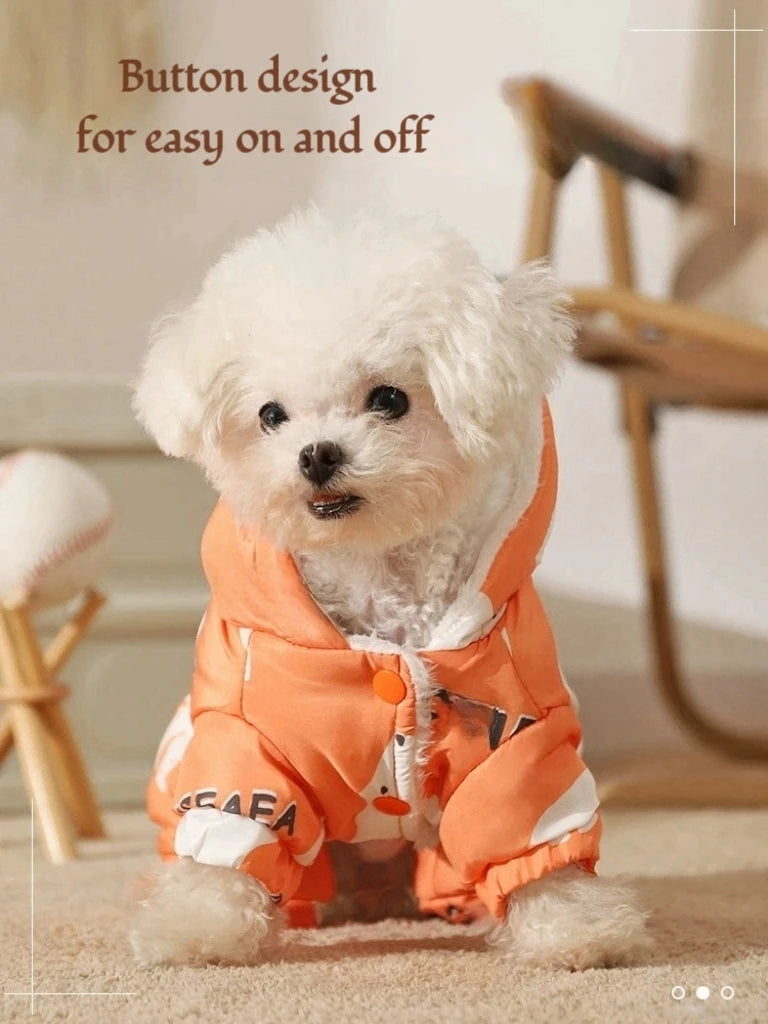 Waterproof Dog Winter Jumpsuit – Warm Cotton Four-Legged Coat