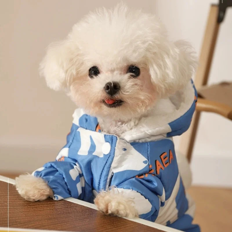 Waterproof Dog Winter Jumpsuit – Warm Cotton Four-Legged Coat