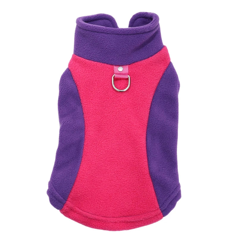 Winter Fleece Dog Jacket Vest with D-Ring – Small Dogs & Cat