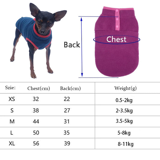 Fleece Dog Vest – Warm Clothes for Small Dogs & Puppies