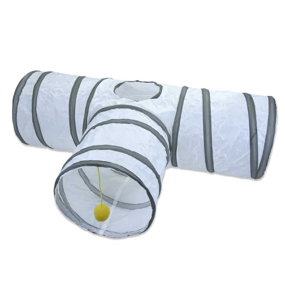 Foldable Cat Tunnel Toy - Interactive Tube for Cats & Rabbits