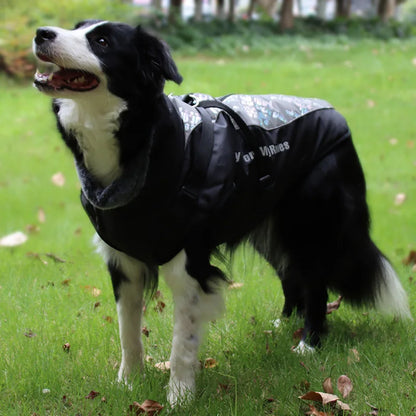 Winter Dog Coat with Harness – Warm Padded Jacket for Big Dogs