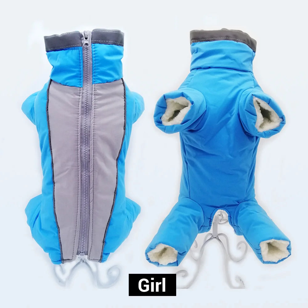 Waterproof Winter Dog Jumpsuit – Warm Reflective Coat for Small Dogs