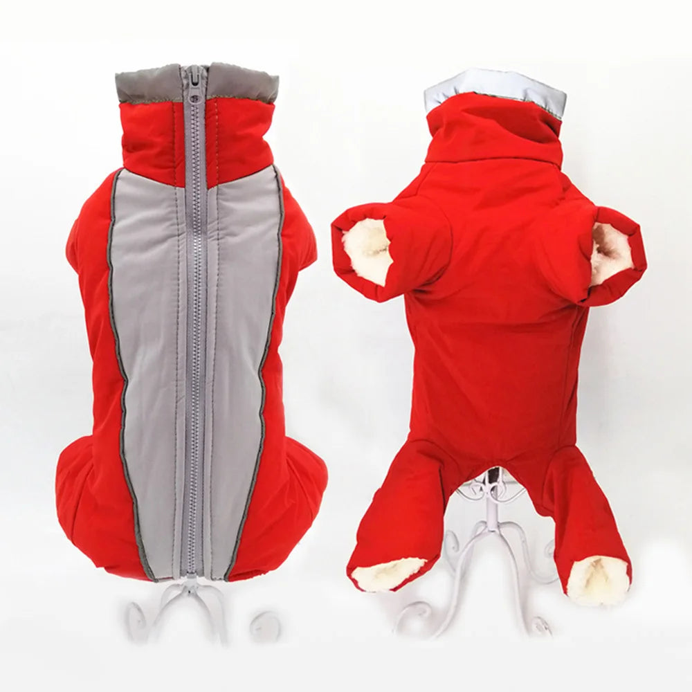 Waterproof Winter Dog Jumpsuit – Warm Reflective Coat for Small Dogs