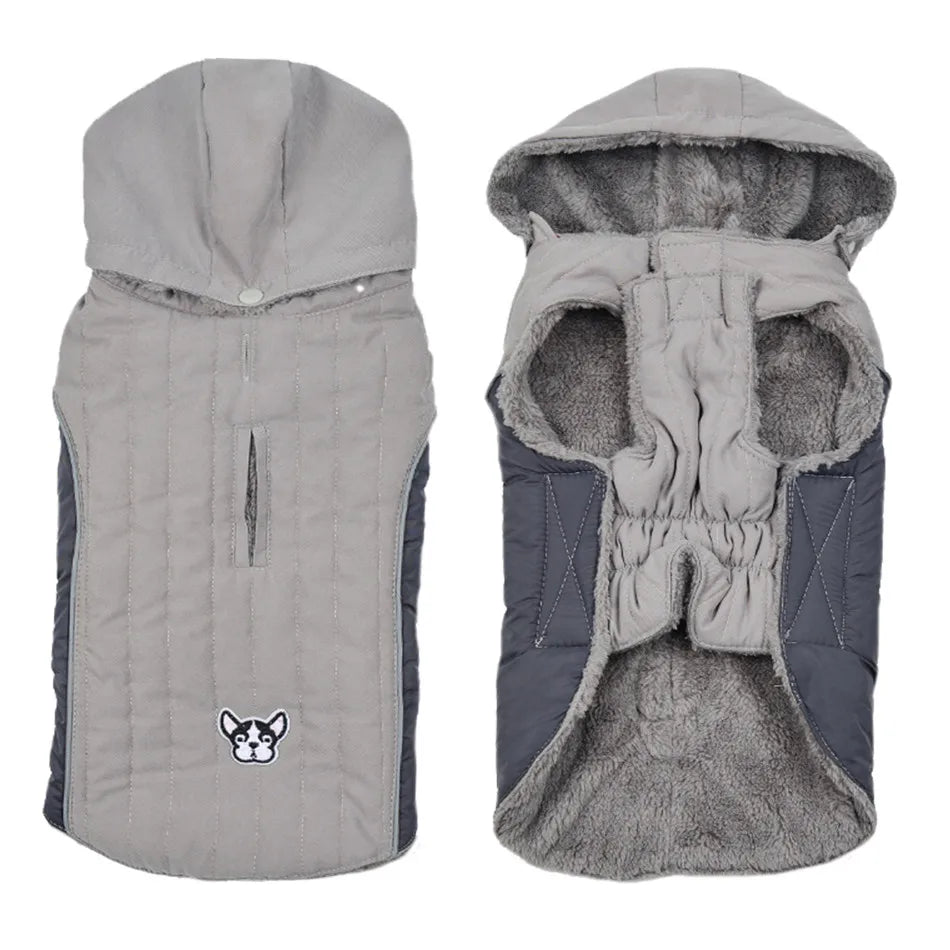 Thick Fleece Winter Dog Jacket – Reflective & Adjustable Coat
