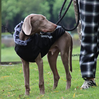 Winter Dog Coat with Harness – Warm Padded Jacket for Big Dogs