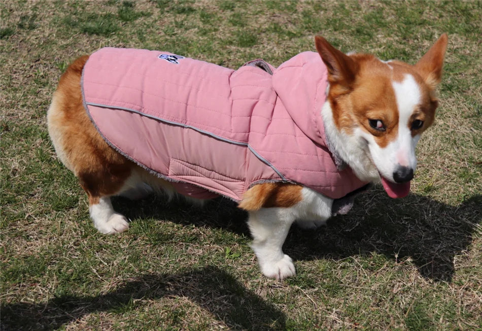Thick Fleece Winter Dog Jacket – Reflective & Adjustable Coat