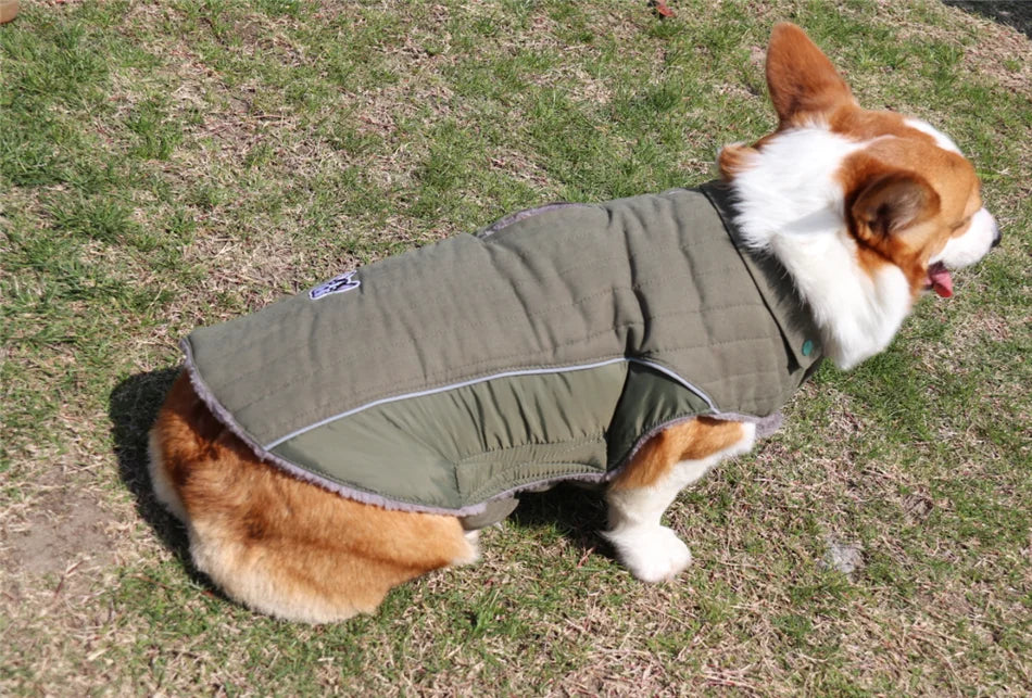 Thick Fleece Winter Dog Jacket – Reflective & Adjustable Coat