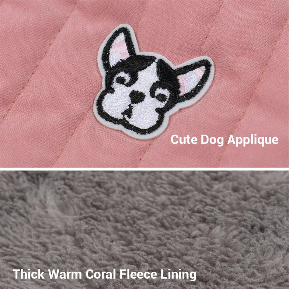 Thick Fleece Winter Dog Jacket – Reflective & Adjustable Coat