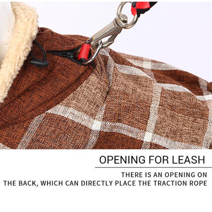 Plaid Winter Dog Jacket – Reflective & Windproof